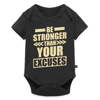 Be stronger than your excuses Training Gym - Baby Premium short-sleeve bodysuit - black - Front