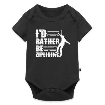 I'd Rather Be Ziplining Seilrutsche Sport Zipline - Baby Premium short-sleeve bodysuit - black - Front