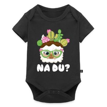 Na Du süßes Alpaka oder Lama Motiv - Baby Premium Kurzarmbody - Schwarz - Vorne