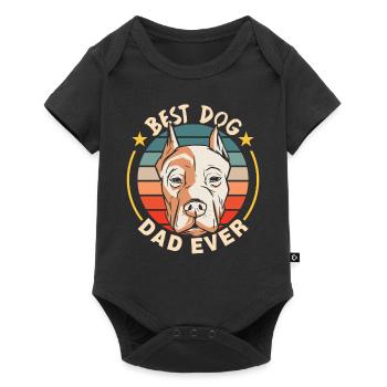Meilleur chien Papa Jamais Chien Papa Père - Body à manches courtes Premium Bébé - noir - Devant