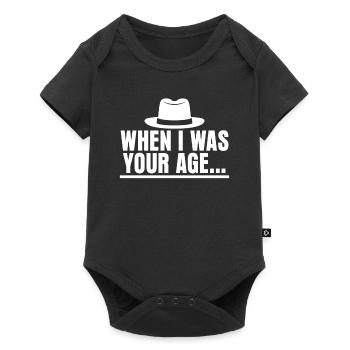 Quand j’étais à ton âge papa père papa - Body à manches courtes Premium Bébé - noir - Devant