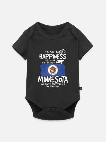 Minnesota - Baby Premium Kurzarmbody - Schwarz