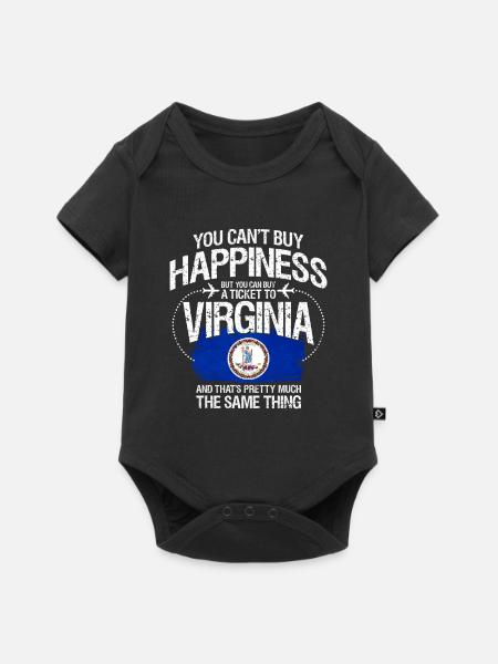 Virginia - Baby Premium Kurzarmbody - Schwarz