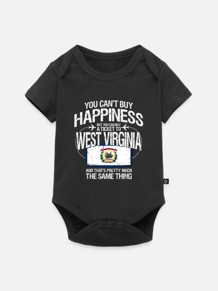 West Virginia - Baby Premium Kurzarmbody - Schwarz