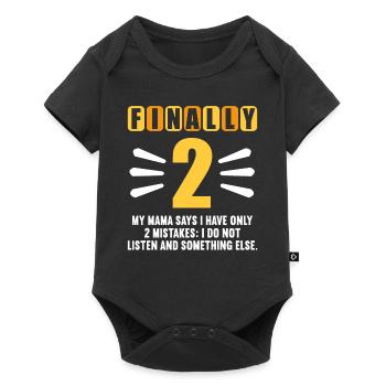 Finally 2 mom says have only 2 mistakes 2nd birthday - Baby Premium short-sleeve bodysuit - black - Front