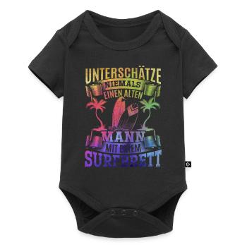 Unterschätze niemals einen alten Mann mit einem - Baby Premium Kurzarmbody - Schwarz - Vorne