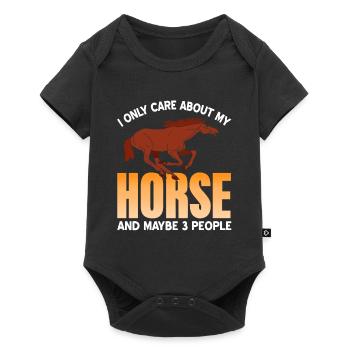 I Only Care About My Horse & Maybe 3 People - Baby Premium short-sleeve bodysuit - black - Front
