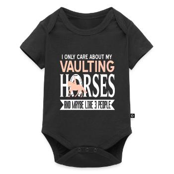 I Only Care About Vaulting Horses Funny T-Shirt - Baby Premium short-sleeve bodysuit - black - Front