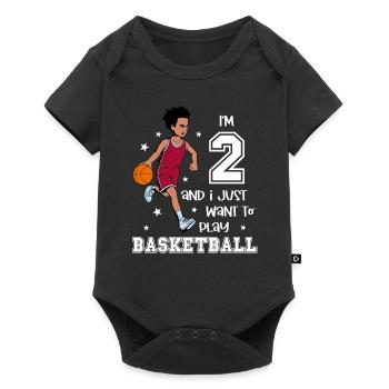 Boy plays basketball - I'm 2 - Baby Premium short-sleeve bodysuit - black - Front