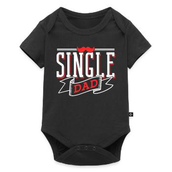 Alleinerziehender Vater Papi Papa Alleinerziehend - Baby Premium Kurzarmbody - Schwarz - Vorne