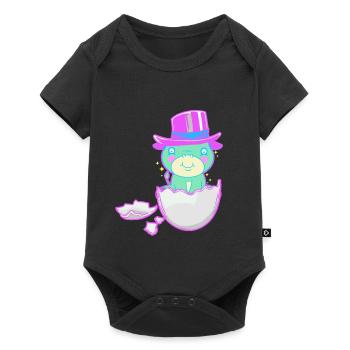 Baby Geburt Schwangerschaft Fantasy Eierschale - Baby Premium Kurzarmbody - Schwarz - Vorne