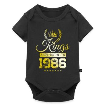 kings are born 1986 - Baby Premium short-sleeve bodysuit - black - Front