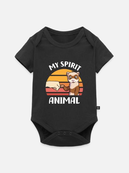 Frettchen - Baby Premium Kurzarmbody - Schwarz