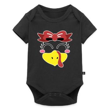 Cute Turkey Face Band Thanksgiving Day - Baby Premium short-sleeve bodysuit - black - Front
