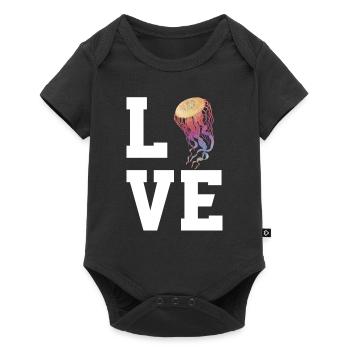 Liebe Quallen - Baby Premium Kurzarmbody - Schwarz - Vorne