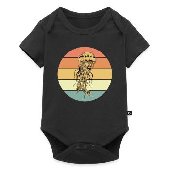 Qualle - Baby Premium Kurzarmbody - Schwarz - Vorne