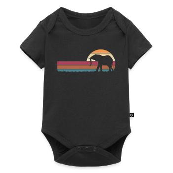 Éléphant - Body à manches courtes Premium Bébé - noir - Devant