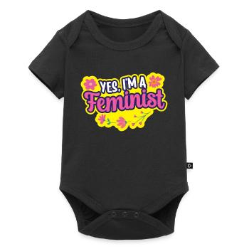 Ja Ich Bin Ein Feminist Feminismus Feministisch - Baby Premium Kurzarmbody - Schwarz - Vorne
