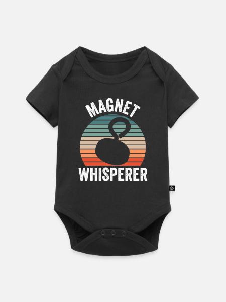 Magnet Flüsterer Magnetfischer Magnetfischen - Baby Premium Kurzarmbody - Schwarz