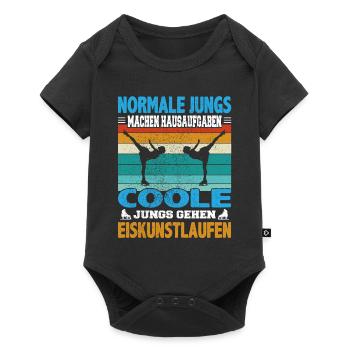 Normale Jungs machen Hausaufgaben coole machen - Baby Premium Kurzarmbody - Schwarz - Vorne