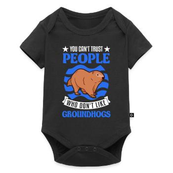 Murmeltier Groundhog Marmot Waldmurmeltier - Baby Premium short-sleeve bodysuit - black - Front