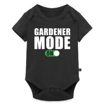 Gärtner Modus Ein - Baby Premium Kurzarmbody - Schwarz - Vorne