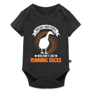 Indian Running Gift Running Duck - Baby Premium short-sleeve bodysuit - black - Front