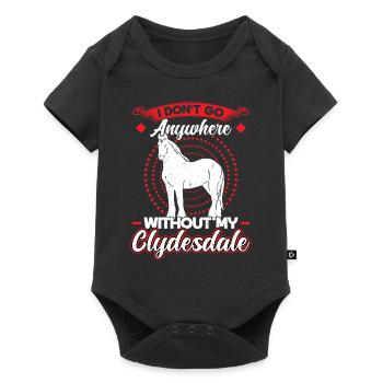 Je ne vais nulle part sans mon Clydesdale - Body à manches courtes Premium Bébé - noir - Devant