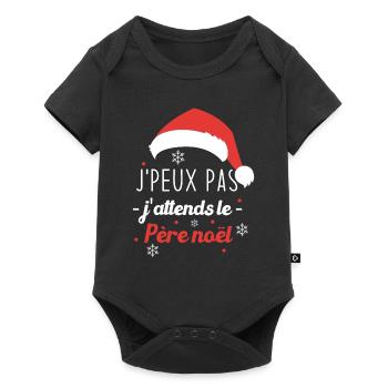 Je peux pas j'attends le père noël - Body à manches courtes Premium Bébé - noir - Devant
