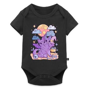 Kawaii Creepy Katze Horror Halloween Pastel Goth - Baby Premium Kurzarmbody - Schwarz - Vorne