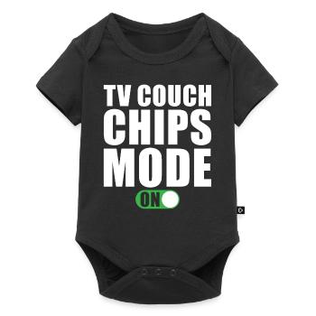 Tv Couch Chips Mode On - Baby Premium short-sleeve bodysuit - black - Front