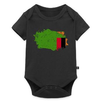 Zambia Flag Grunge Zambia Flag - Baby Premium short-sleeve bodysuit - black - Front