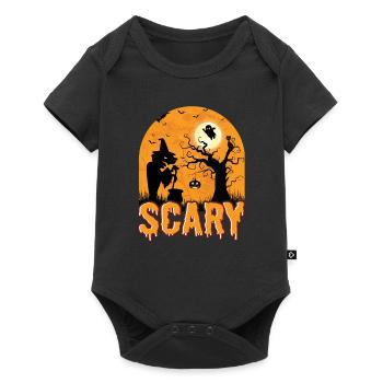 Happy Halloween Party Hexe Fledermaus Grusel Spuk - Baby Premium Kurzarmbody - Schwarz - Vorne