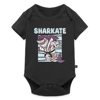 Sharkate Drôle de Karaté Requin - Body à manches courtes Premium Bébé - noir - Devant