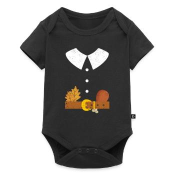 Pilger Kostüm Halloween Urlaub Lustig Thanksgiving - Baby Premium Kurzarmbody - Schwarz - Vorne