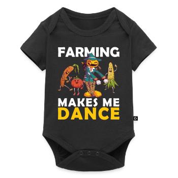Retro Farming bringt mich dazu, Gemüse Farm zu tan - Baby Premium Kurzarmbody - Schwarz - Vorne