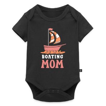 Bootfahrende Mutter Yacht Schiff Boot Bootfahren - Baby Premium Kurzarmbody - Schwarz - Vorne