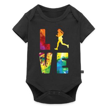 Running Runner Semi-Marathon - Body à manches courtes Premium Bébé - noir - Devant