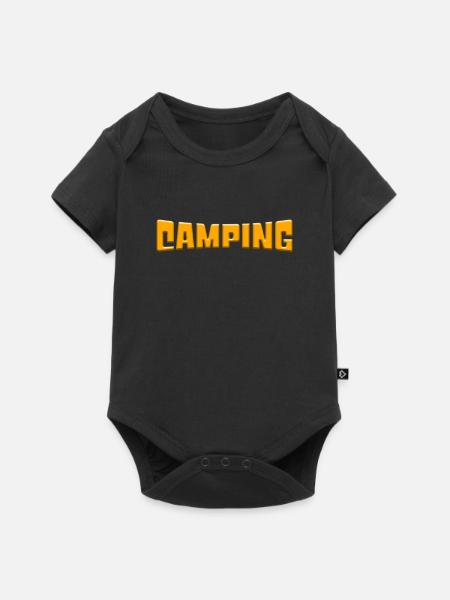 Camping - Baby Premium Kurzarmbody - Schwarz