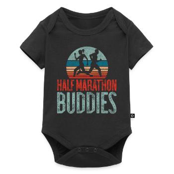 Running Runner Half Marathon - Baby Premium Kurzarmbody - Schwarz - Vorne