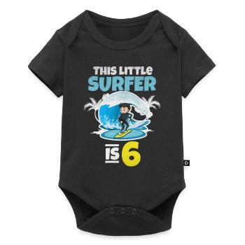 Surfing Boy — Dieser kleine Surfer ist 6 - Baby Premium Kurzarmbody - Schwarz - Vorne