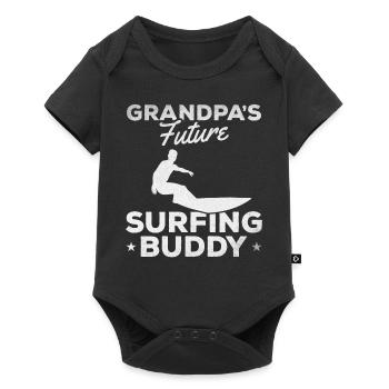 Grandpa's Future Surfer Surfer Surfer Baby - Baby Premium Kurzarmbody - Schwarz - Vorne