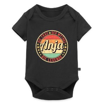 Anja Die Frau Der Mythos Die Legende - Baby Premium Kurzarmbody - Schwarz - Vorne