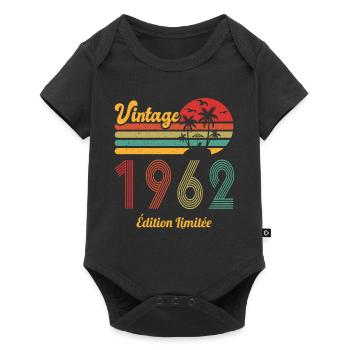 Vintage 1962 Vintage Anniversaire Idée Cadeau 1962 - Body à manches courtes Premium Bébé - noir - Devant