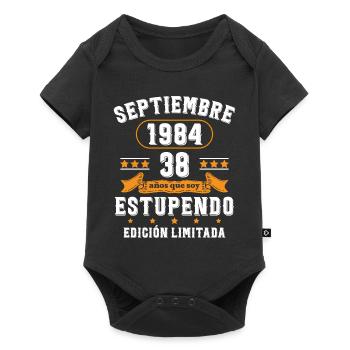 38 Ans Anniversaire Vintage Né(e) Septembre 1984 - Body à manches courtes Premium Bébé - noir - Devant