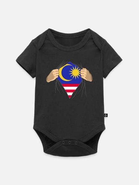Malaysia - Baby Premium Kurzarmbody - Schwarz