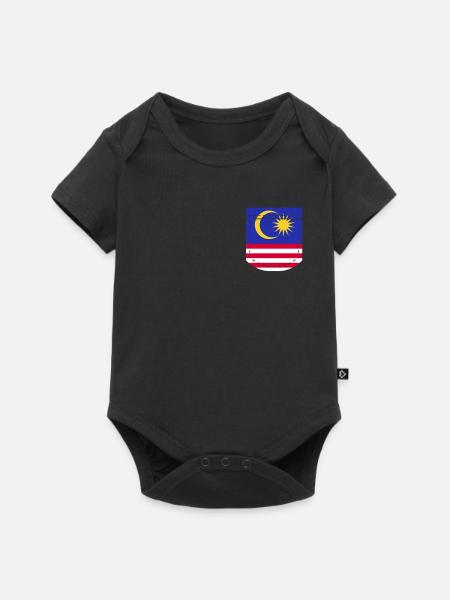 Malaysia - Baby Premium Kurzarmbody - Schwarz