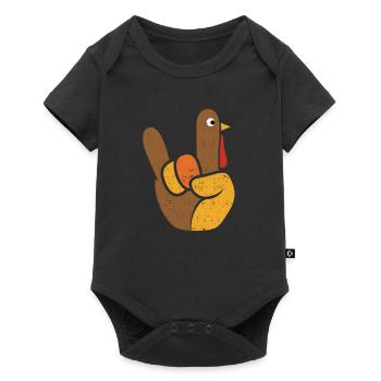 Rock Sign Turkey Hand Cool Thanksgiving Turkey - Baby Premium short-sleeve bodysuit - black - Front