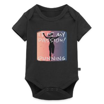 Grunge Marathon, Trailrunning - Baby Premium Kurzarmbody - Schwarz - Vorne