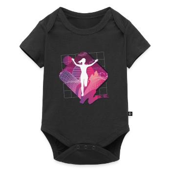 Vaporwave Synthwave Marathon, Trail Running - Body à manches courtes Premium Bébé - noir - Devant